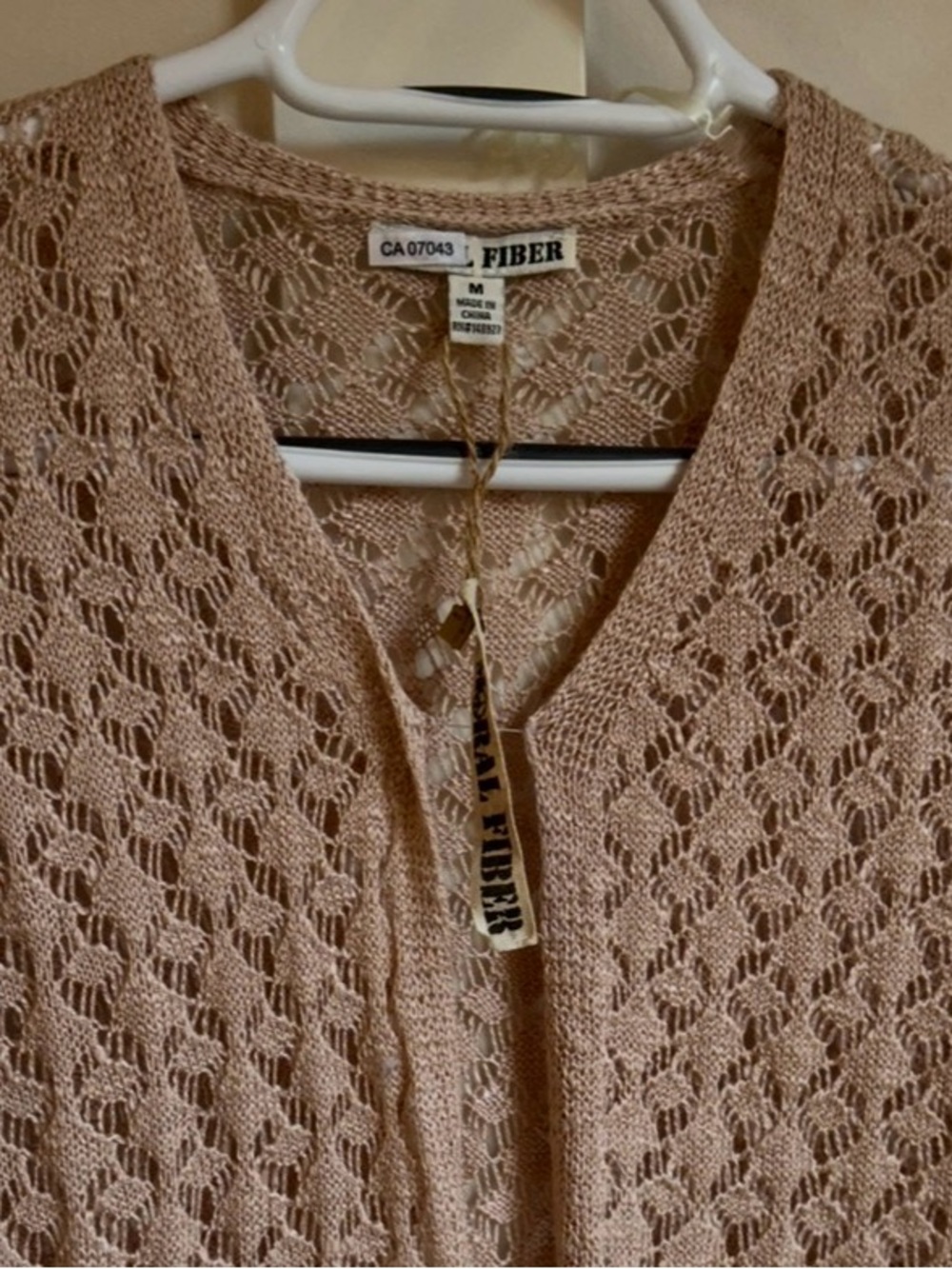 Moral Fiber V-Neck Openwork Knit Sweater - Dusty Ross